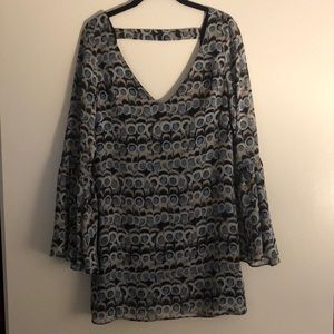 SMYM Bell Sleeve Cut Out Babydoll Dress